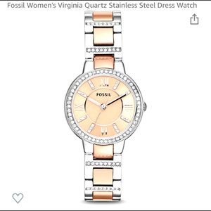 Worn once Fossil Rose Gold Quartz watch